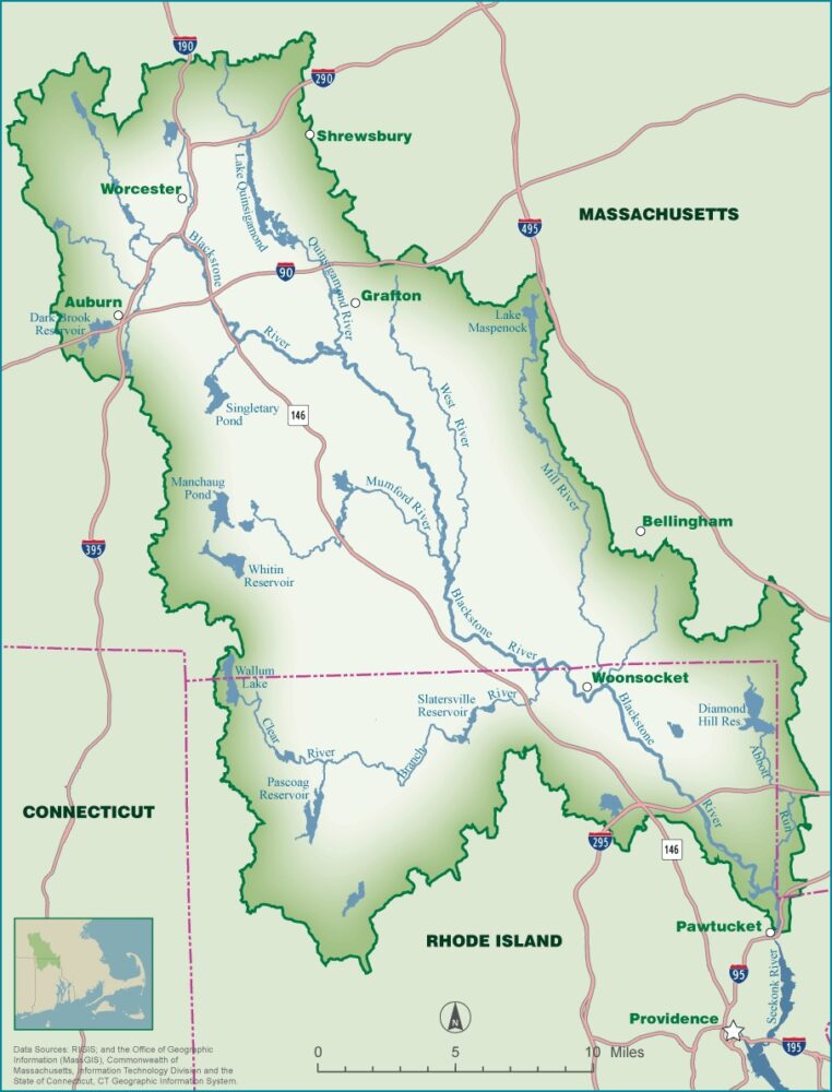 Blackstone River Watershed map courtesy of the Blackstone River Watershed Association.